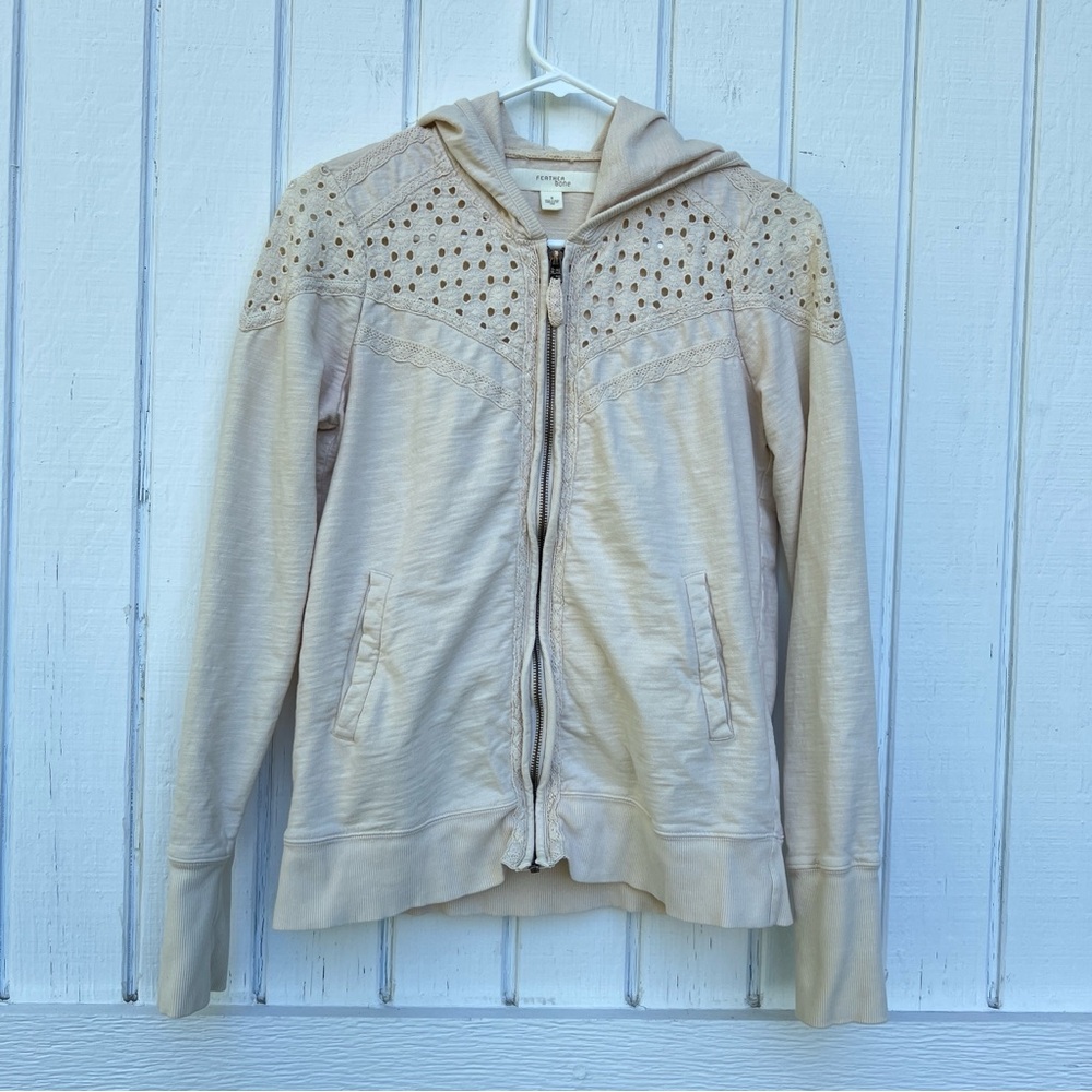 Anthropologie by Feather Bone: Hooded Jacket with Crochet Details. Size Small.